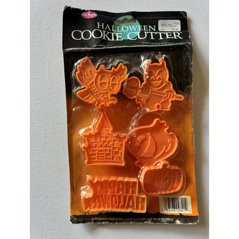 Halloween Cookie Cutters Owl Ghost Pumpkin Devil Castle New Lot Of 6